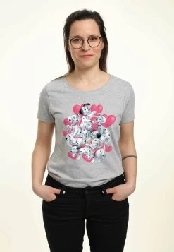 Disney Dalmatians Dalmatian Group Valentines - T-Shirt Print - Heather Grey