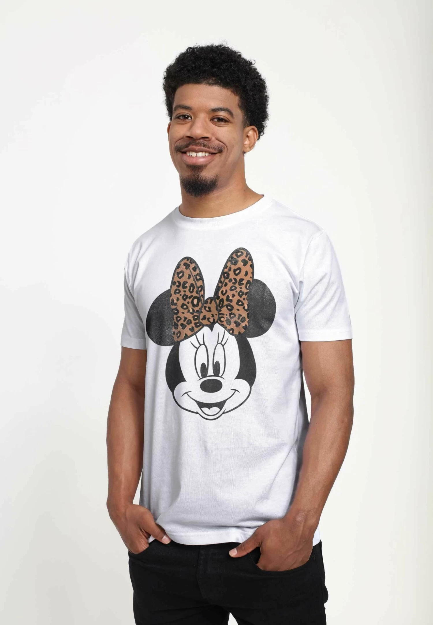 Disney Mickey Classic Modern Minnie Face Leopard Unisex - T-Shirt Print - White 4 Disney Mickey Classic Modern Minnie Face Leopard Unisex - T-Shirt Print - White - Afbeelding 4