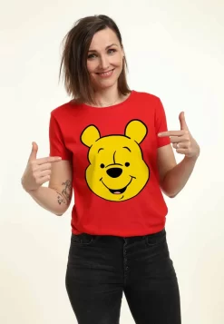 Disney Winnie The Pooh Winniepooh Big Face - T-Shirt Print - Red