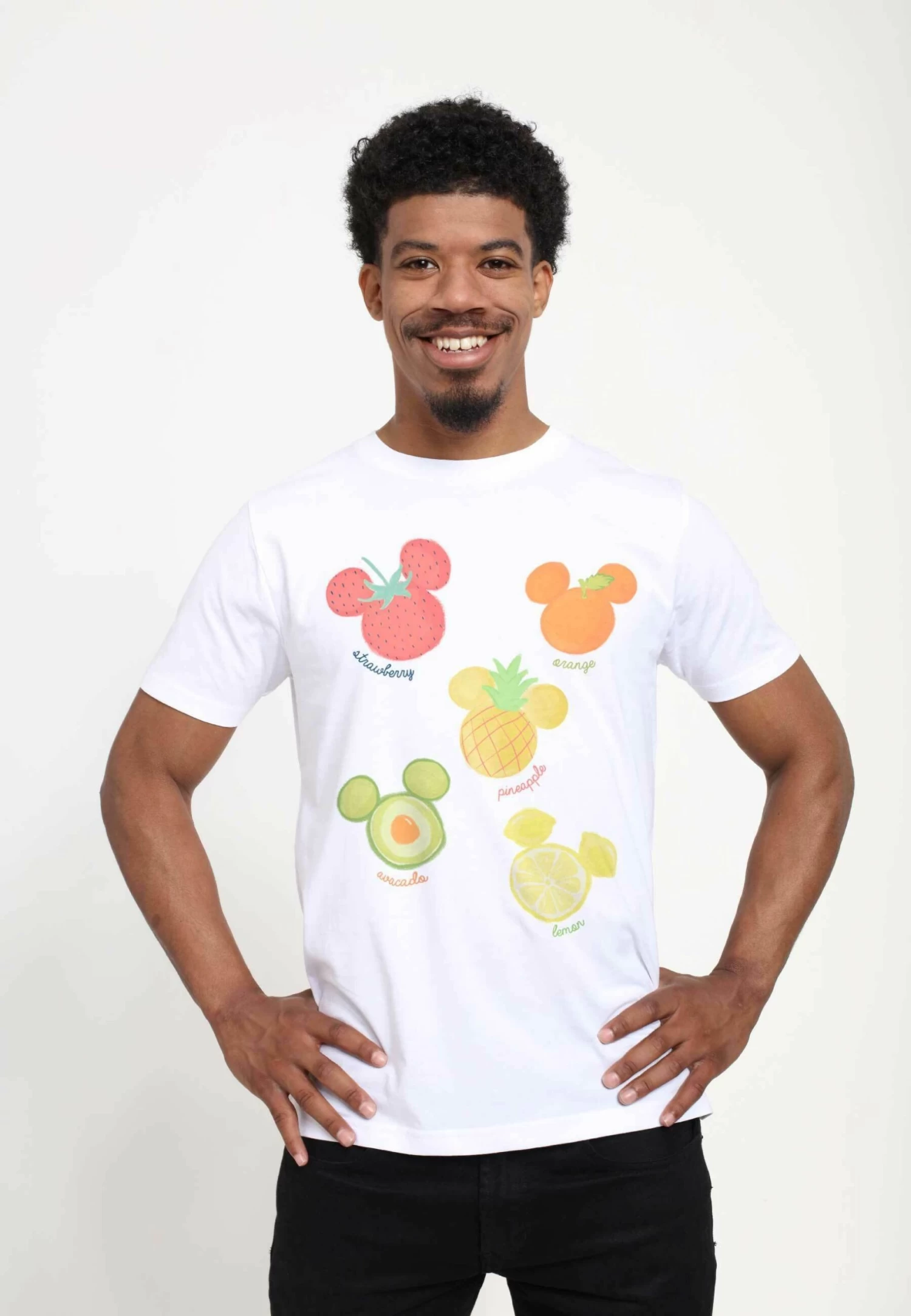 Disney Mickey Classic Assorted Fruit Unisex - T-Shirt Print - White 1 Disney Mickey Classic Assorted Fruit Unisex - T-Shirt Print - White