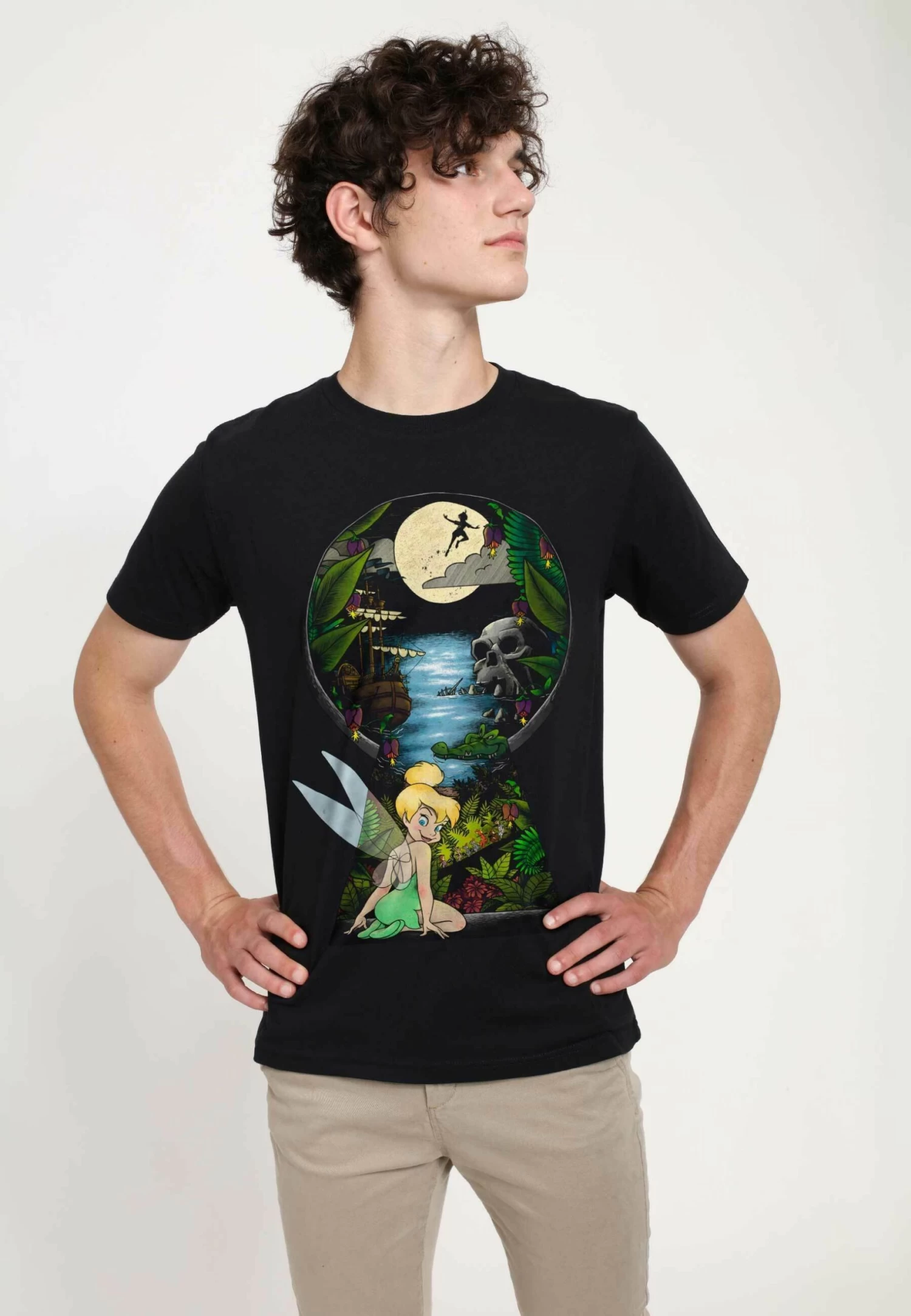 Disney Peter Pan Keyhole Unisex - T-Shirt Print - Black 2 Disney Peter Pan Keyhole Unisex - T-Shirt Print - Black - Afbeelding 2