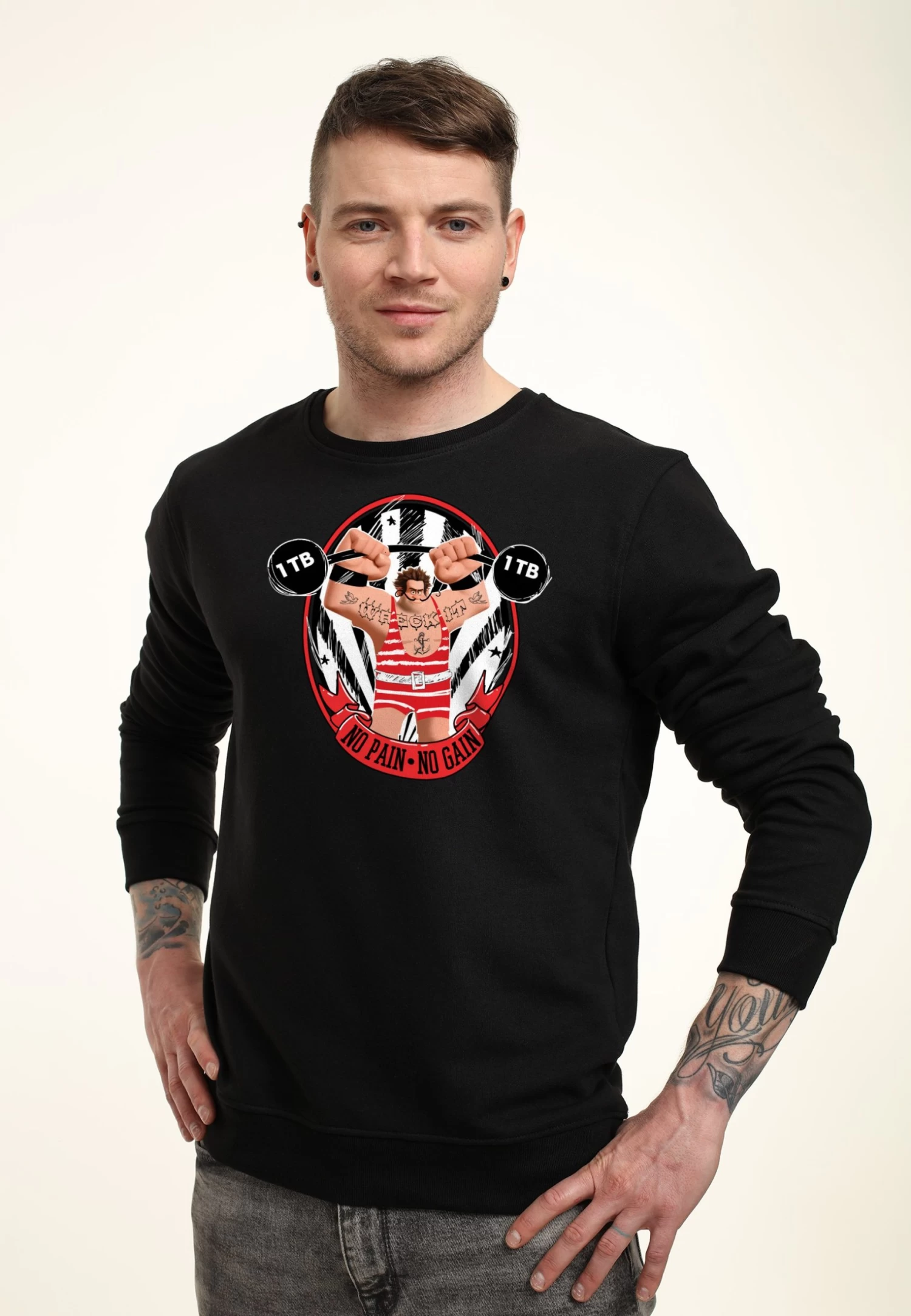 Disney Wreck It RalphNo Pain No Gain - Sweater - Black 1 Disney Wreck It RalphNo Pain No Gain - Sweater - Black