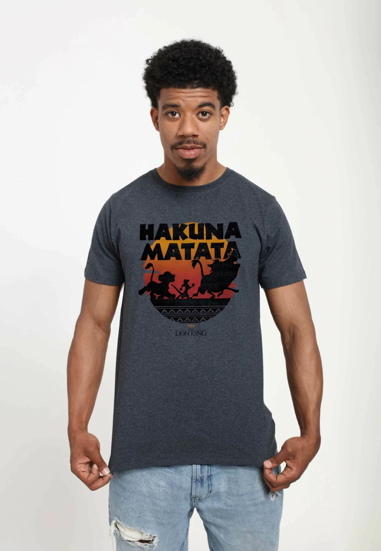 Disney The Lion King Hakuna Silos Unisex - T-Shirt Print - Melangeblack 4 Disney The Lion King Hakuna Silos Unisex - T-Shirt Print - Melangeblack - Afbeelding 4