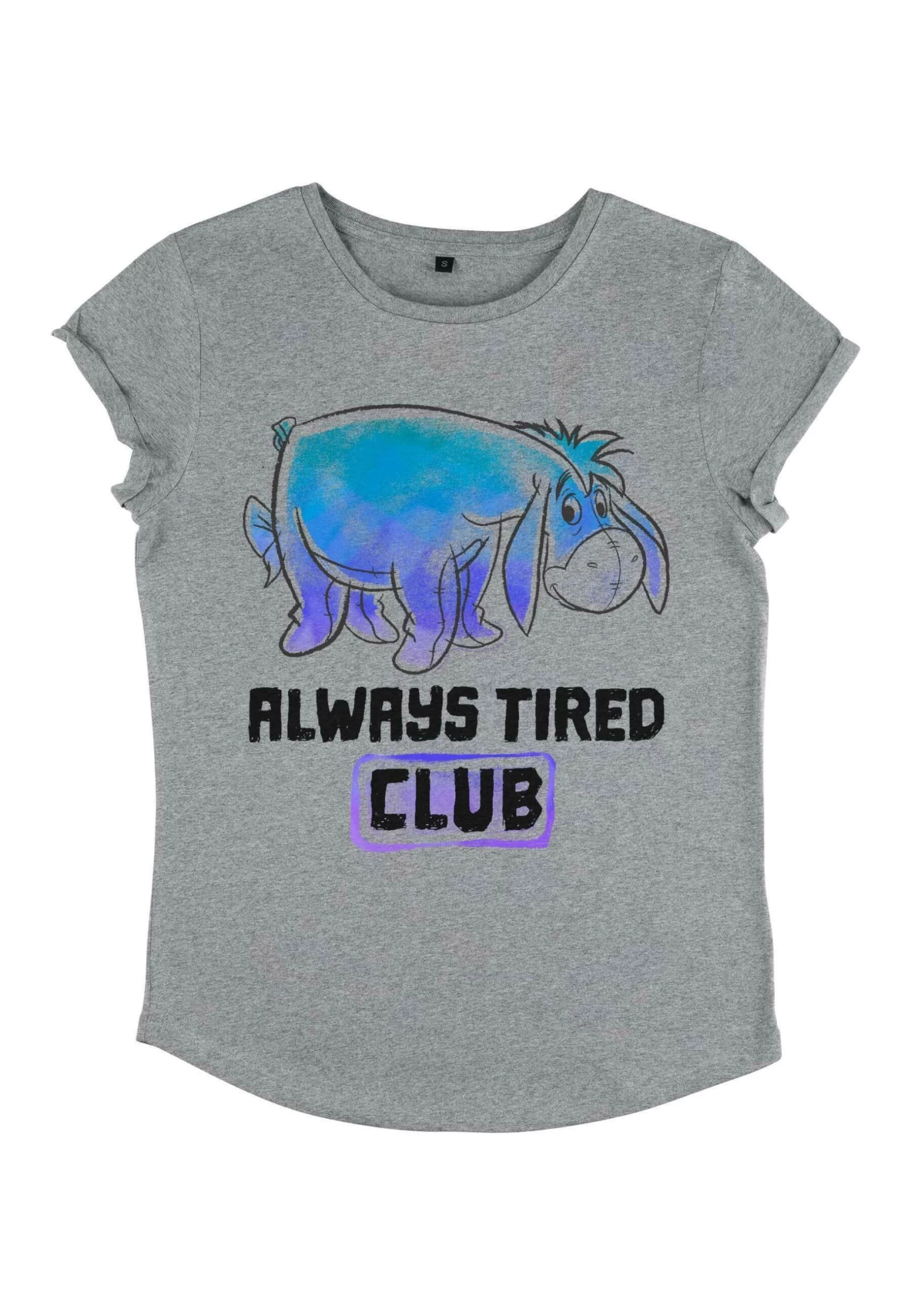 Disney Winnie The Pooh Eeyore Tired Club - T-Shirt Print - Melange Grey 4 Disney Winnie The Pooh Eeyore Tired Club - T-Shirt Print - Melange Grey - Afbeelding 4