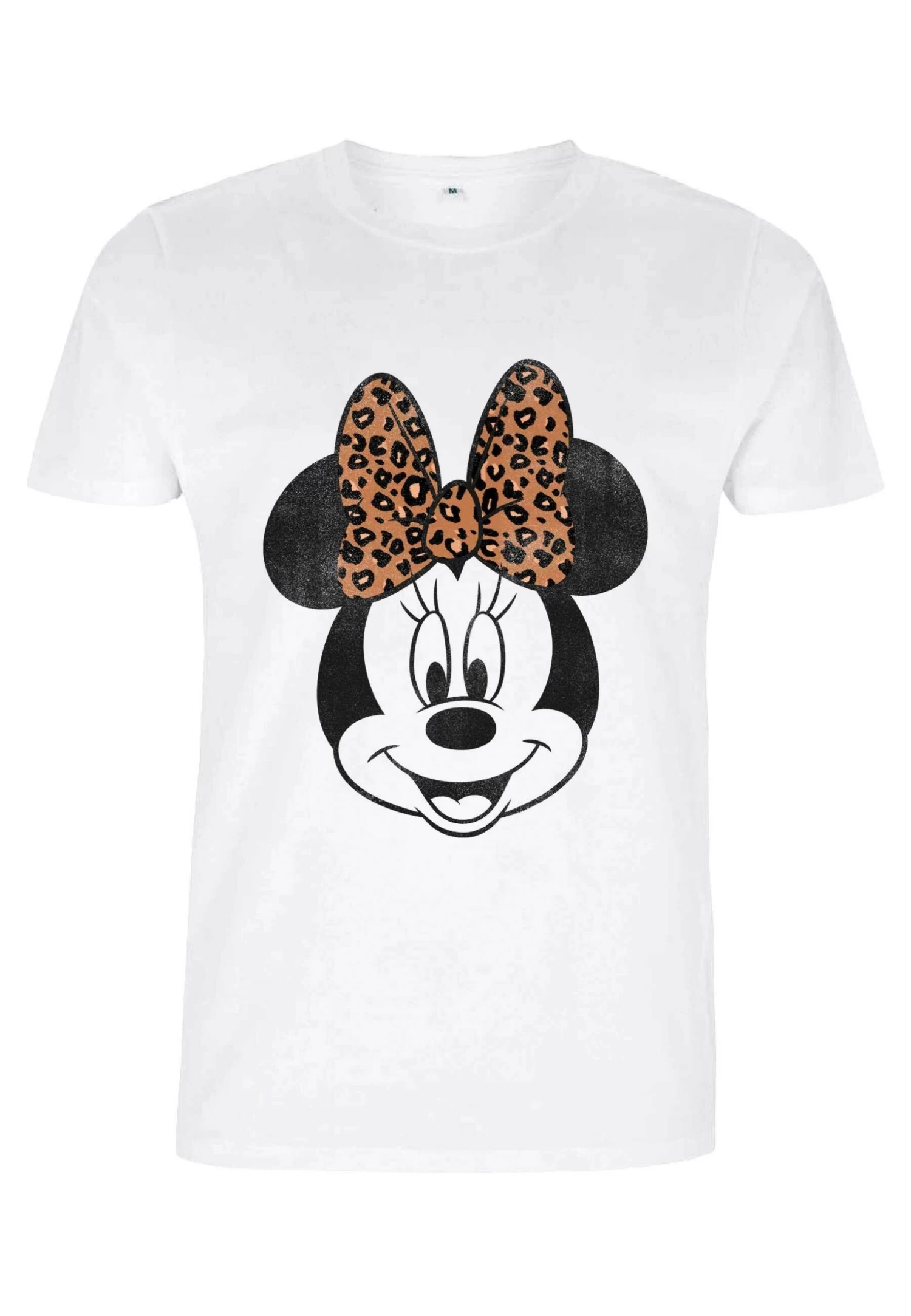 Disney Classic Mickey Modern Minnie Face Leopard - T-Shirt Print - White 1 Disney Classic Mickey Modern Minnie Face Leopard - T-Shirt Print - White