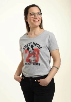 Disney Classic Mickey Varsity Mouse - T-Shirt Print - Heather Grey -Disney 16f17720c1b74605b1082ea0f57478e5