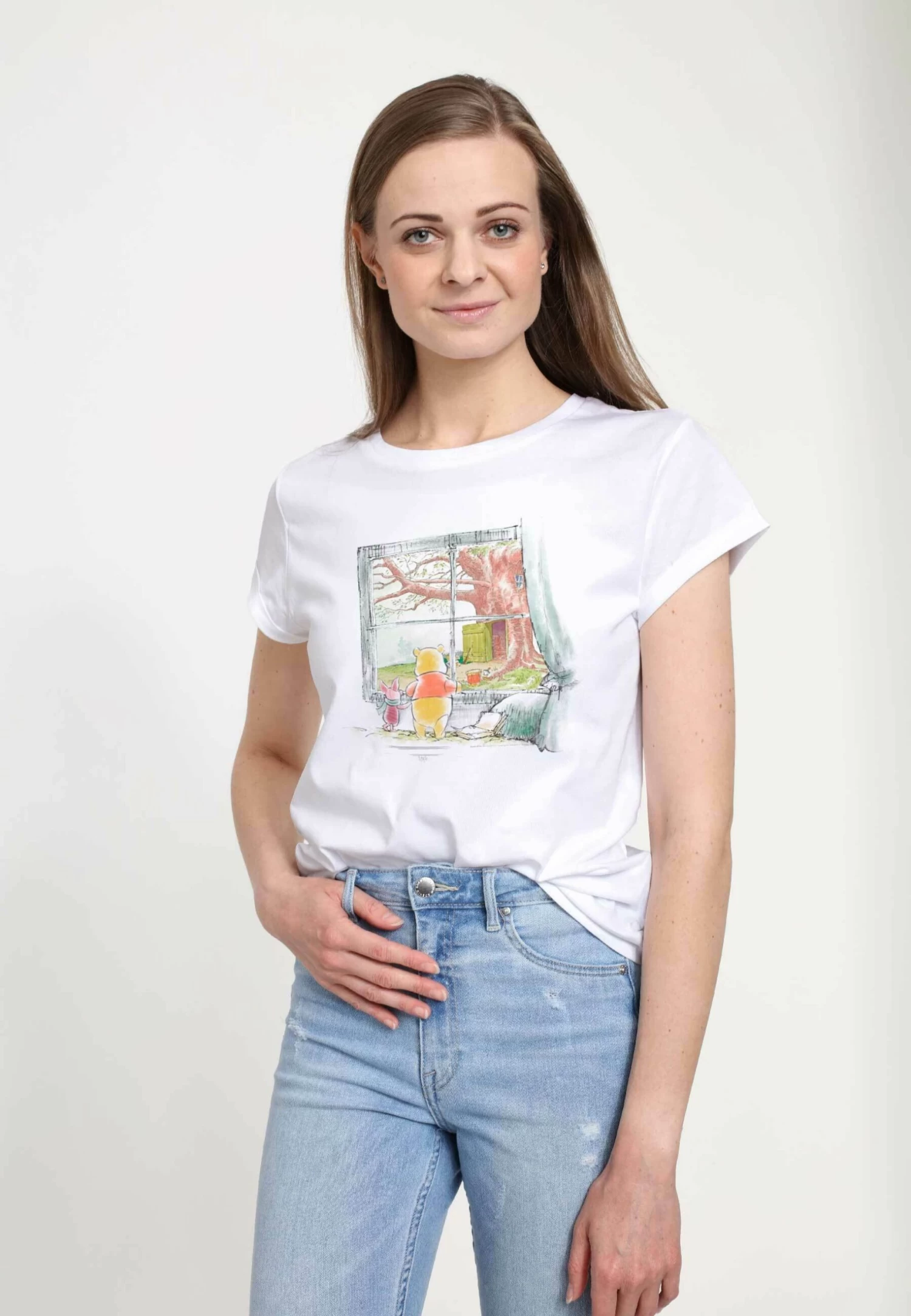 Disney Winnie The Pooh Winnie Window - T-Shirt Print - White 3 Disney Winnie The Pooh Winnie Window - T-Shirt Print - White - Afbeelding 3