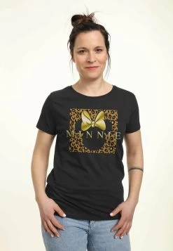 Disney Mickey Classic Leopard Square Minnie - T-Shirt Print - Black