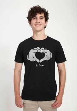 Disney Mickey Classic Glove Heart Unisex - T-Shirt Print - Black