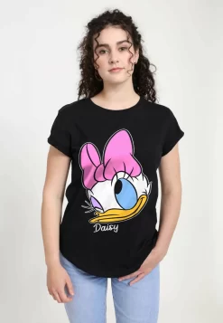 Disney Mickey Classic Daisy Big Face - T-Shirt Print - Black