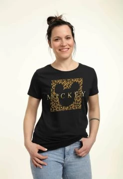 Disney Mickey & Friends Leopard Square Mick - T-Shirt Print - Black -Disney 2a9e8554a90f42f5bc1893586f3b187c