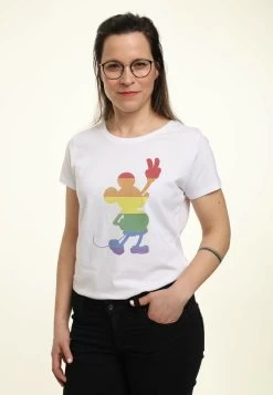 Disney Mickey Classic Love Is Love Pride Mickey - T-Shirt Print - White -Disney 307f85ec9f3642ae97631394d61b87f7