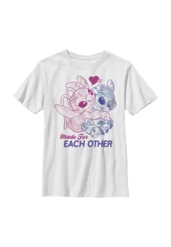 Disney Lilo & Stitch Stitch Angel Together - T-Shirt Print - White