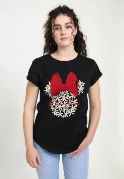 Disney Mickey Classic Floral Minnie - T-Shirt Print - Black