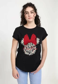 Disney Mickey Classic Floral Minnie - T-Shirt Print - Black