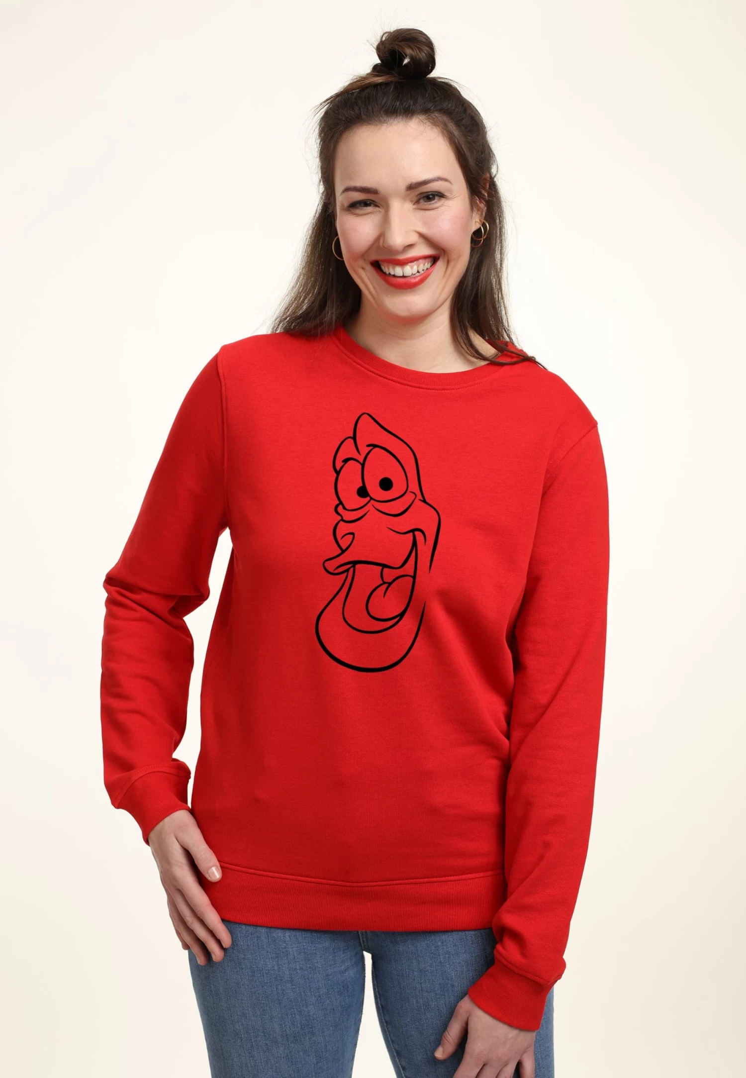 Disney The Little Mermaid Sebastian Big Face - Sweater - Red 3 Disney The Little Mermaid Sebastian Big Face - Sweater - Red - Afbeelding 3