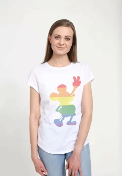 Disney Mickey Classic Love Is Love Pride Mickey - T-Shirt Print - White