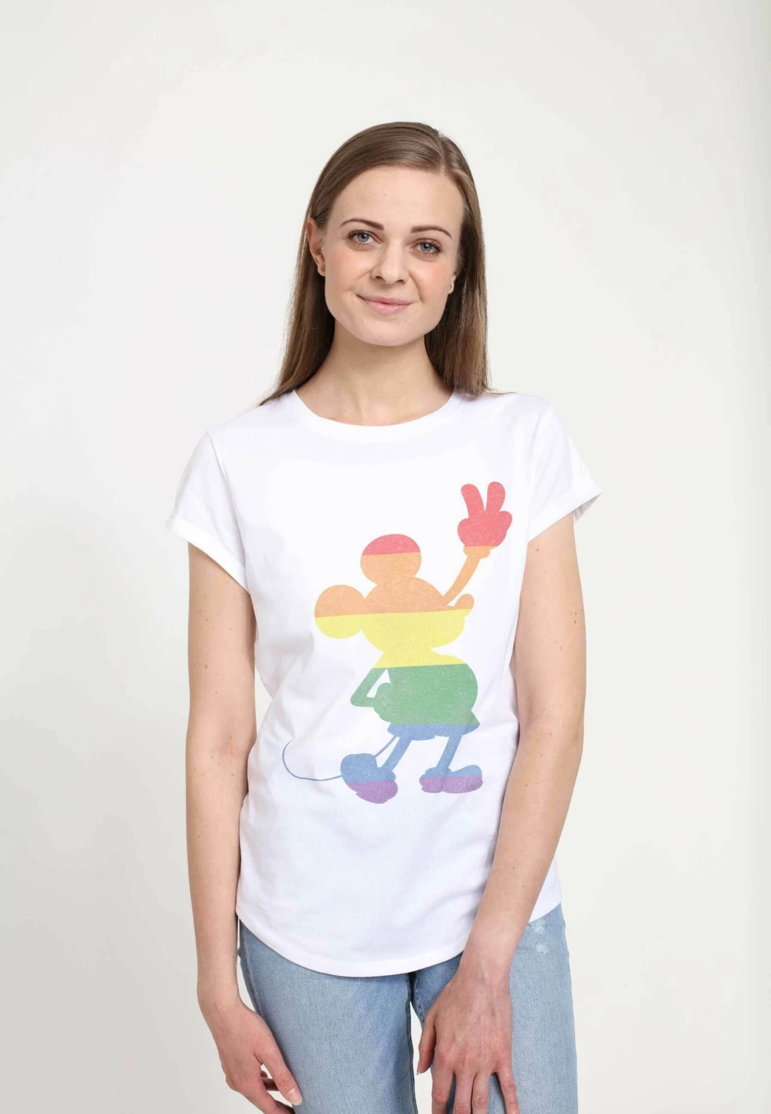 Disney Mickey Classic Love Is Love Pride Mickey - T-Shirt Print - White 1 Disney Mickey Classic Love Is Love Pride Mickey - T-Shirt Print - White
