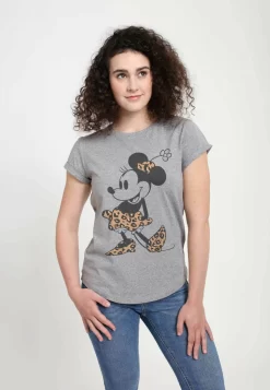 Disney Mickey & Friends Leopard Mouse - T-Shirt Print - Melange Grey
