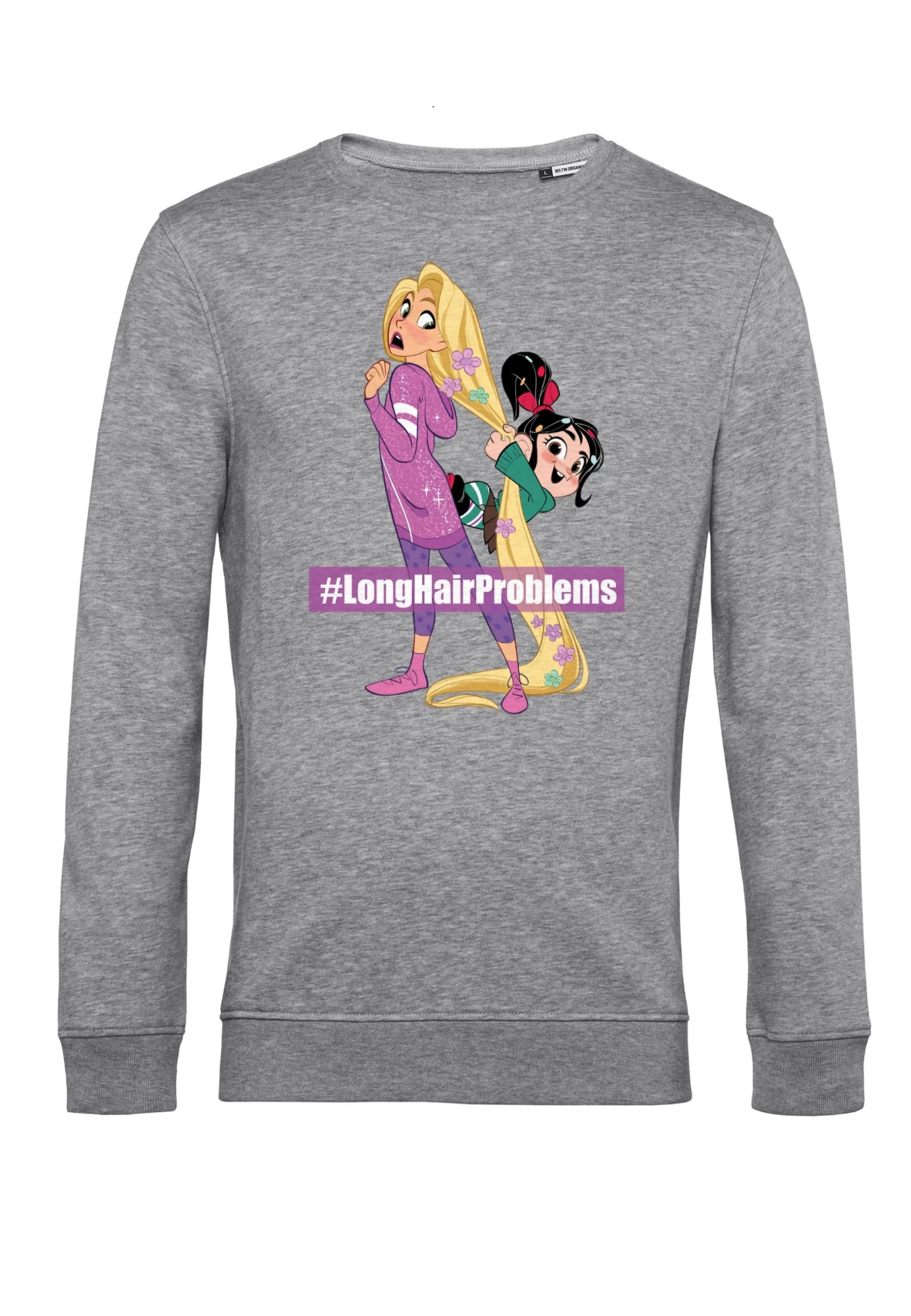 Disney Wreck-It Ralph 2 Long Hair Rapunzel Vanellope - Sweater - Heather Grey 4 Disney Wreck-It Ralph 2 Long Hair Rapunzel Vanellope - Sweater - Heather Grey - Afbeelding 4