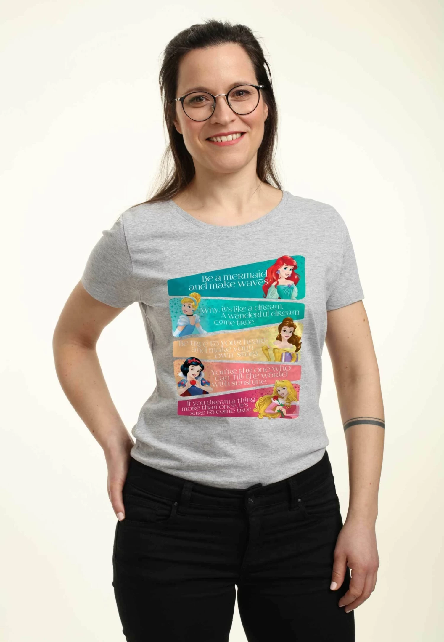 Disney Princesses Princess Adjectives - T-Shirt Print - Heather Grey 4 Disney Princesses Princess Adjectives - T-Shirt Print - Heather Grey - Afbeelding 4
