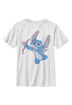 Disney Lilo & Stitch Love Shot - T-Shirt Print - White
