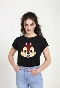 Disney Mickey & Friends Chip Big Face - T-Shirt Print - Black -Disney 5fc8eea7c5a941dfa56003839a125a5a