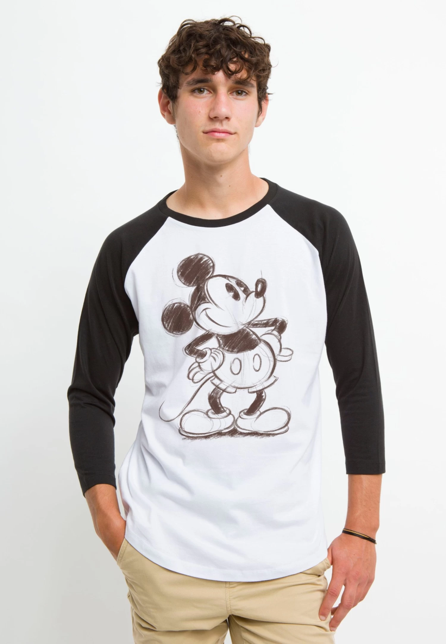Disney Mickey And Friends Sketchy - Longsleeve - White Black 3 Disney Mickey And Friends Sketchy - Longsleeve - White Black - Afbeelding 3