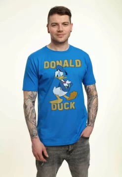 Disney Classic Mickey Donald Duck- T-Shirt Print - Bright Blue