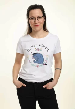 Disney Winnie The Pooh Eeyore Flowers - T-Shirt Print - White