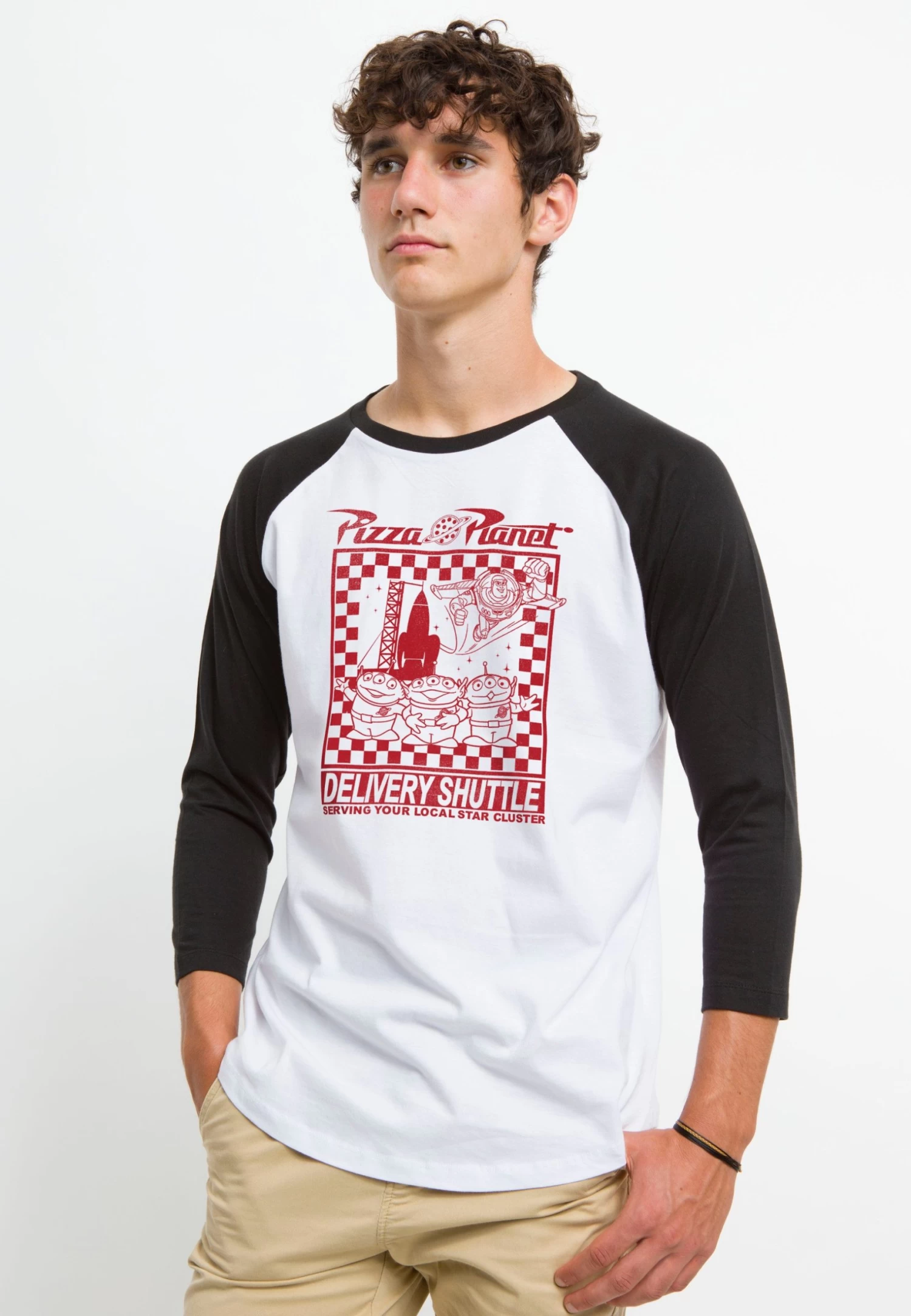 Disney Toy Story 1-3 Pizza Planet Delivery - Longsleeve - White Black 4 Disney Toy Story 1-3 Pizza Planet Delivery - Longsleeve - White Black - Afbeelding 4