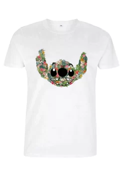 Disney Lilo & Stitch Stitch Floral Unisex - T-Shirt Print - White -Disney 66a1ec43cab941a78aa062c33d73d205 scaled