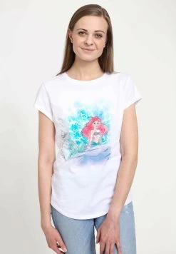 Disney The Little Mermaid Watercolor Splash - T-Shirt Print - White