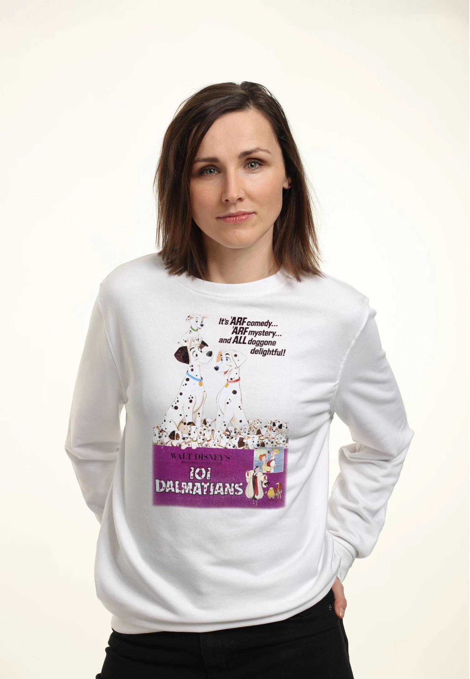 Disney 101 DalmatiansVintage Poster Variant - Sweater - White 1 Disney 101 DalmatiansVintage Poster Variant - Sweater - White