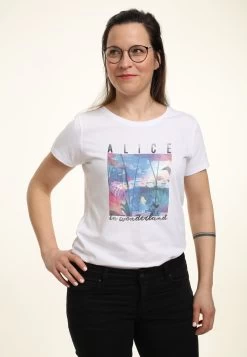 Disney Alice In Wonderland Alice Garden Scene - T-Shirt Print - White -Disney 6f1ecc7f7704482c9df22c17766cb6f0