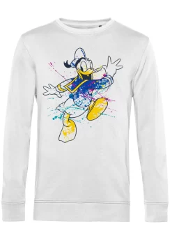 Disney Classic Mickey Splatter Donald - Sweater - White -Disney 718b10a3d58143faa3d5b7a45916785c