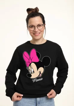 Disney Classic Mickey Minnie Big Face - Sweater - Black