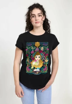 Disney Beauty & The Beast Belle Veau - T-Shirt Print - Black