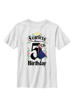 Disney Frozen Anna Birthday 5 - T-Shirt Print - White