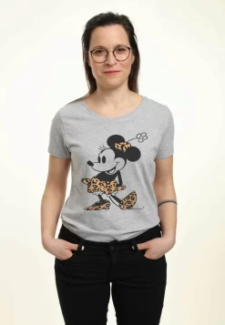 Disney Mickey & Friends Leopard Mouse - T-Shirt Print - Heather Grey