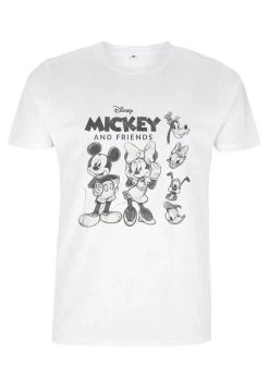 Disney Mickey Classic Freinds Sketch - T-Shirt Print - White