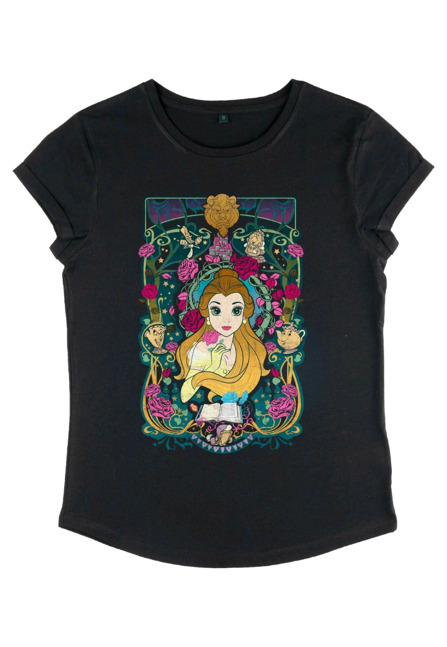 Disney Beauty & The Beast Belle Veau - T-Shirt Print - Black 5 Disney Beauty & The Beast Belle Veau - T-Shirt Print - Black - Afbeelding 5