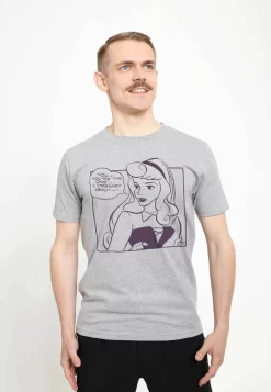 Disney Sleeping Beauty Aurora Comic Unisex - T-Shirt Print - Melange Grey