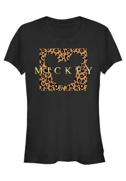 Disney MickeyFriends Leopard Square Mick - T-Shirt Print - Black