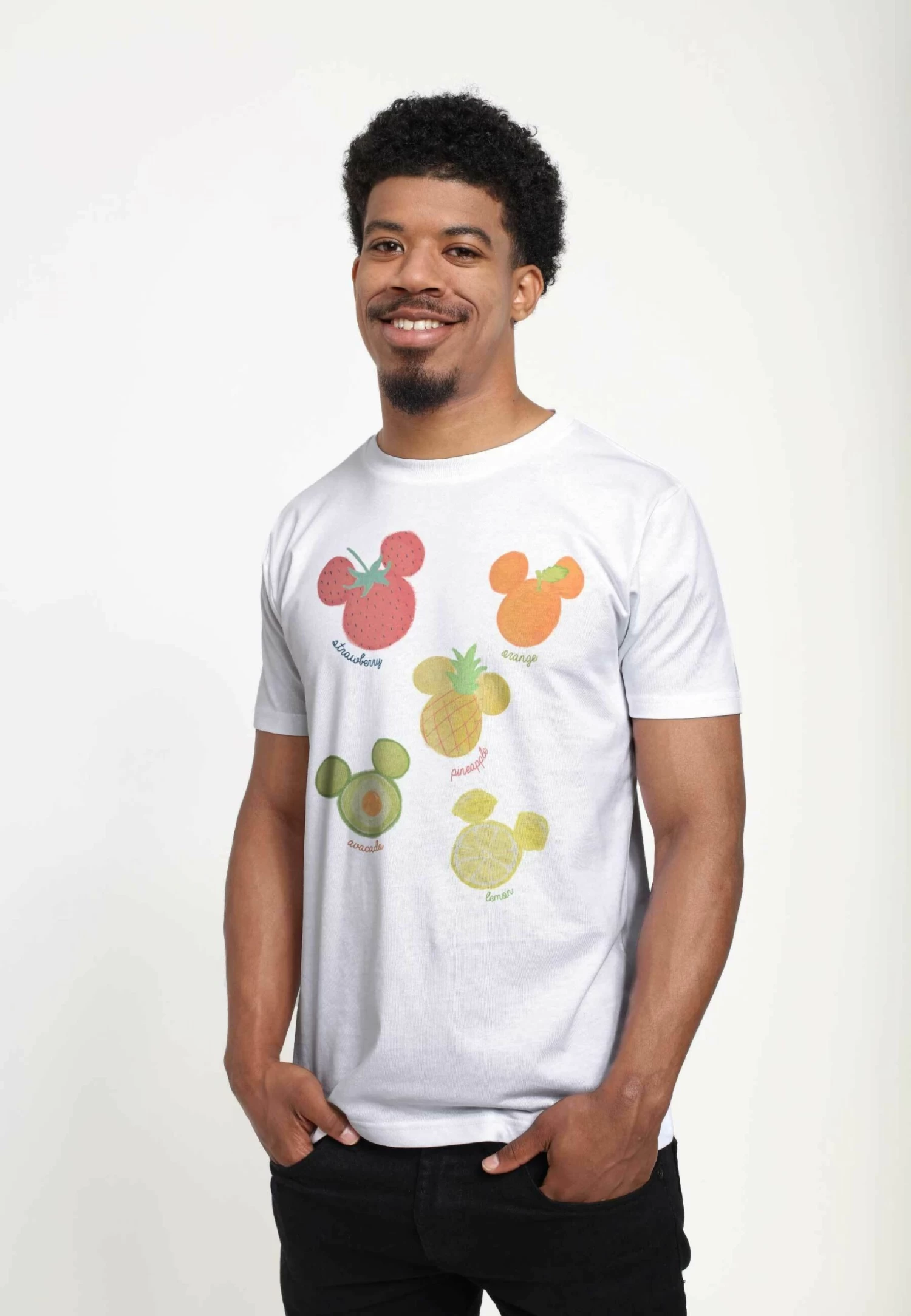Disney Mickey Classic Assorted Fruit Unisex - T-Shirt Print - White 3 Disney Mickey Classic Assorted Fruit Unisex - T-Shirt Print - White - Afbeelding 3