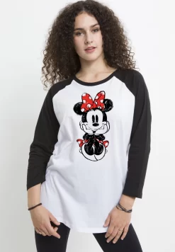 Disney Mickey And Friends Sitting Minnie Sketch - Longsleeve - White/Black -Disney a487b6a3666b4f90913c36cf8959b64f