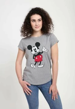 Disney Mickey Classic World Famous Mouse - T-Shirt Print - Melange Grey