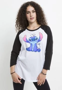 Disney Lilo Stitch Cute Ducks - Longsleeve - White Black