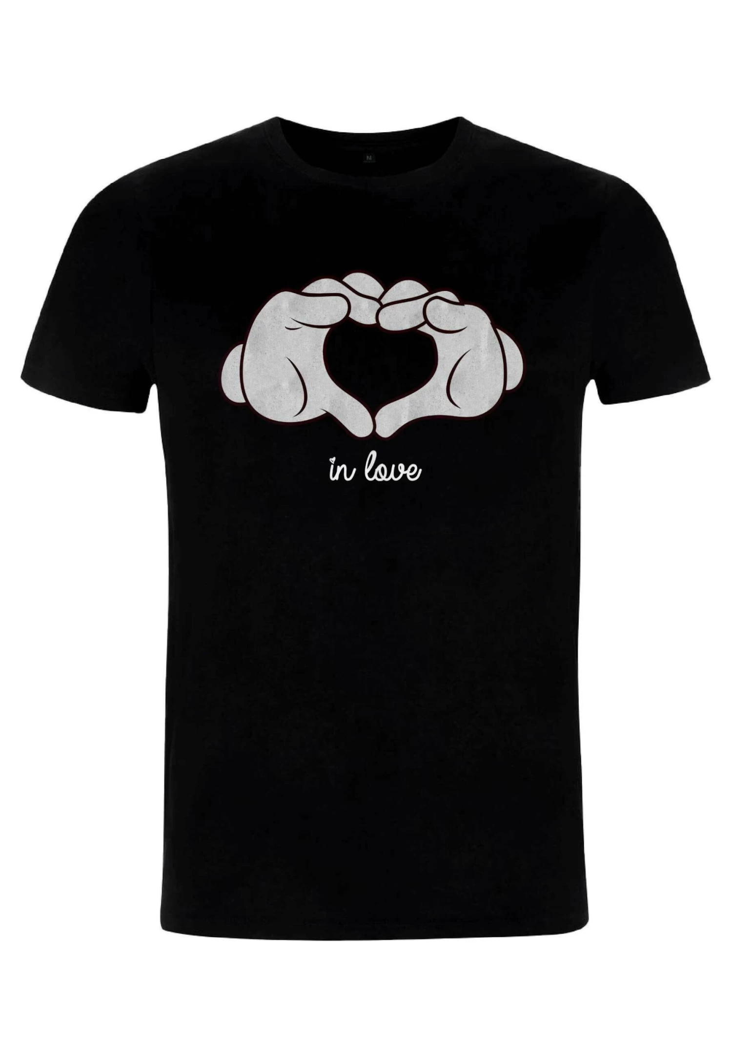 Disney Mickey Classic Glove Heart Unisex - T-Shirt Print - Black 4 Disney Mickey Classic Glove Heart Unisex - T-Shirt Print - Black - Afbeelding 4