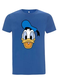 Disney Classic Mickey Big Face Donald - T-Shirt Print - Bright Blue